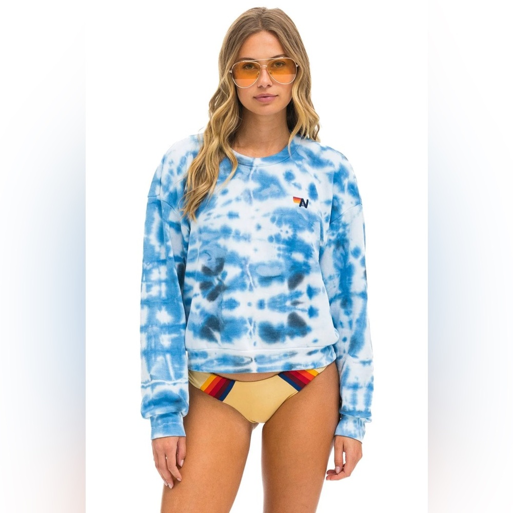 Aviator Nation Dyed Relaxed Crew Sweatshirt